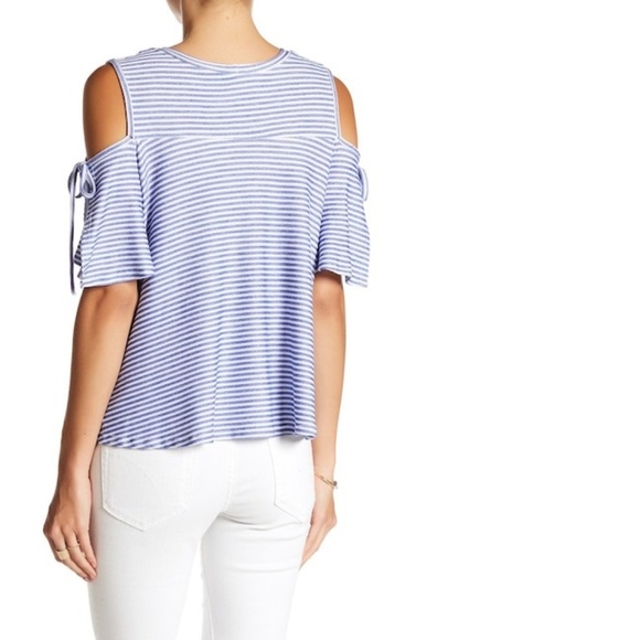 Vanity Room Printed French Terry Cold Shoulder Top - Picture 2 of 2